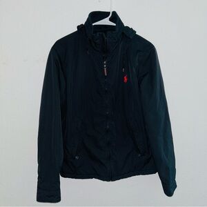 Polo by Ralph Lauren Blk Rain Jacket Reversible Hood Men Size Small